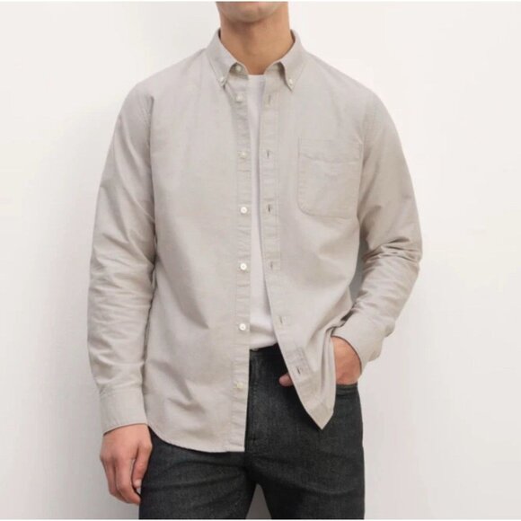 Everlane/Uniform Small The Slim Fit Japanese Oxford Stone Grey Button-up Shirt - Picture 1 of 11